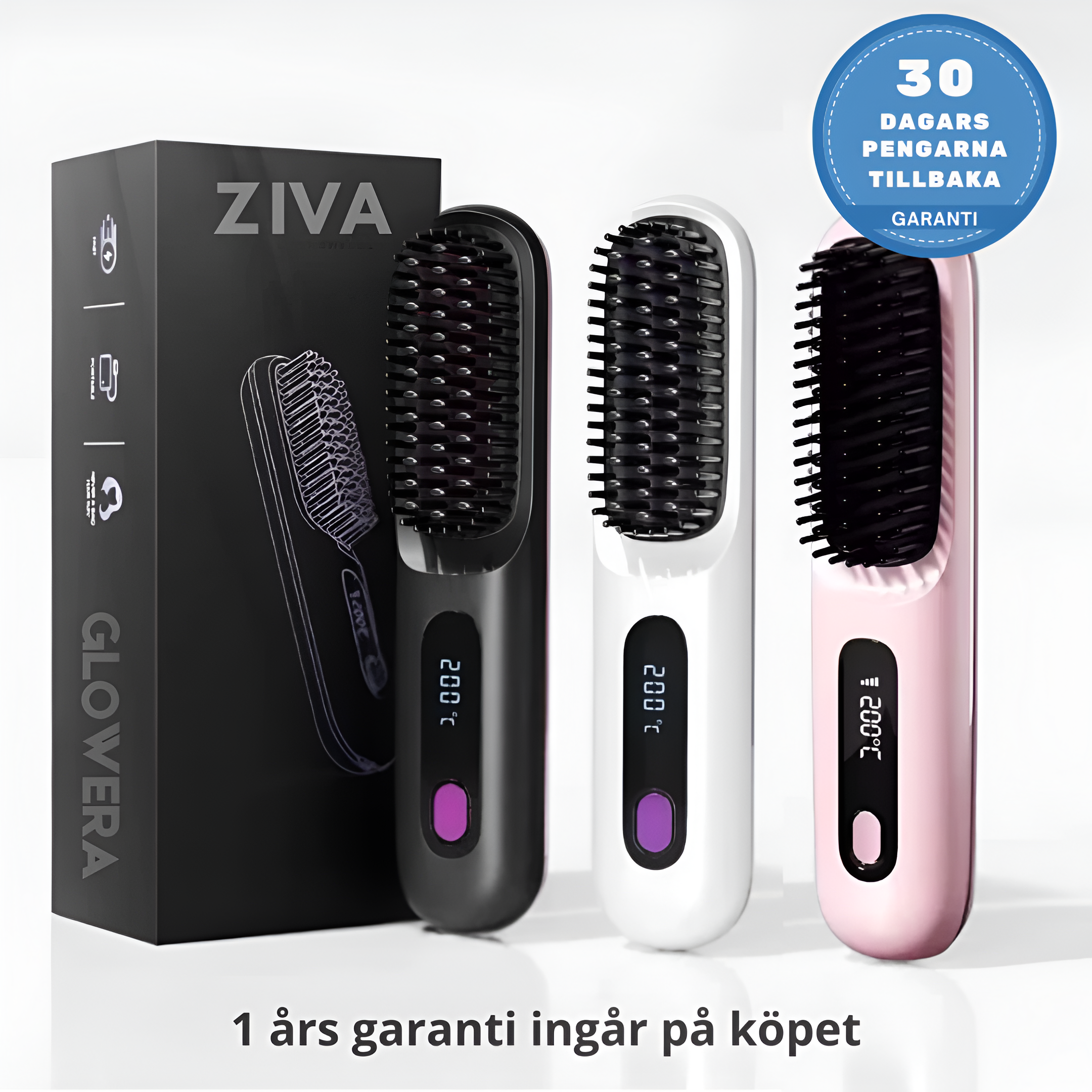 ZIVA Trådlös Stylingborste 3-i-1 | Locka, Torka & Platta